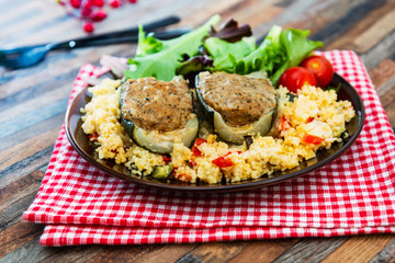 strewed courgettes and southern semolina