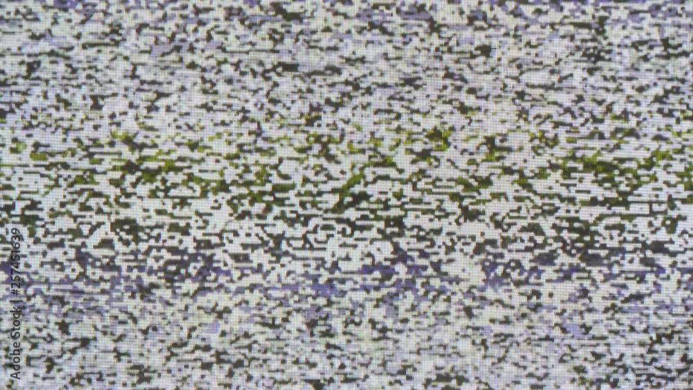 Poster television screen static noise from a bad reception of interference