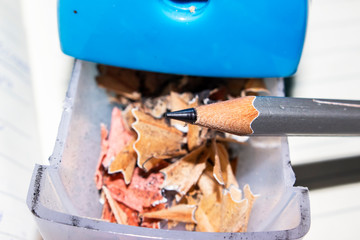 Pencil sharpener closeup