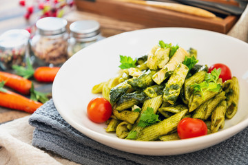 penne with chicken sauce Pesto