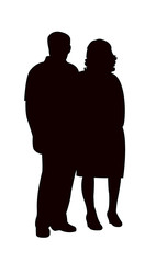 a couple silhouette vector