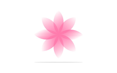 Pink flower with grey shade vector on white background