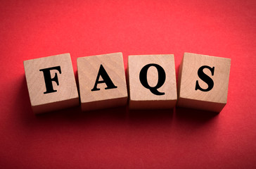 FAQS Text Wooden Blocks isolated