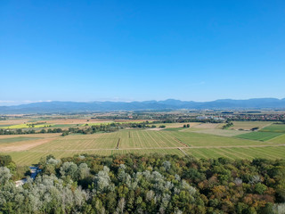 flight over Rhine areal with Vosges France