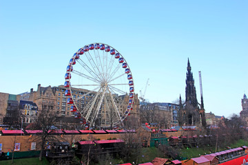 ferris wheel in the city, Edinburgh, UK.