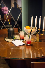 Romantic coctails for two