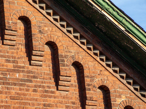 close up of old building architectural detail