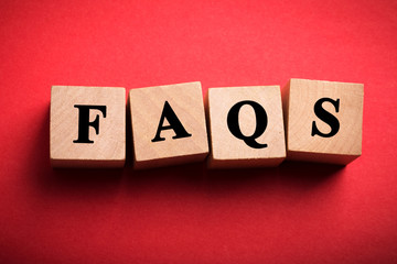 FAQS Text Wooden Blocks isolated