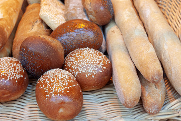 Bakery products on bakery shop