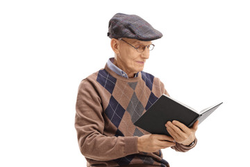 Senior man reading a book