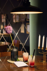 Romantic coctails for two