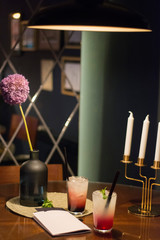 Romantic coctails for two