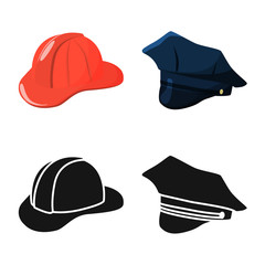 Vector design of clothing and cap icon. Collection of clothing and beret stock vector illustration.