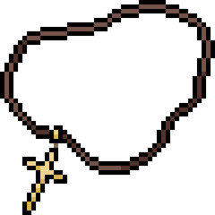 Fototapeta na wymiar vector pixel art rosary