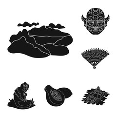 Vector design of  and traditional symbol. Collection of  and bali stock vector illustration.