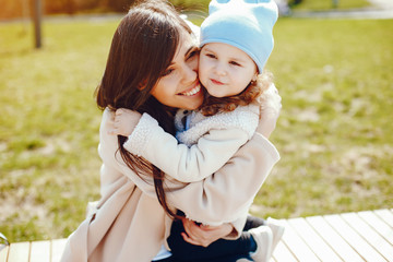 beautiful mother with her little daughter