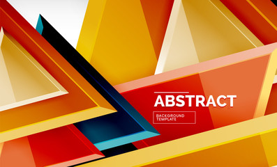 Triangular low poly background design, multicolored triangles