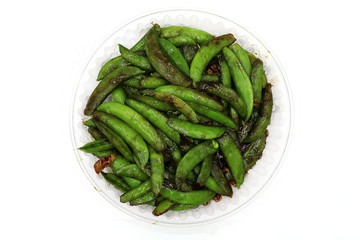 Stir Fry Peas, Snow Peas, sweet peas, isolated on white background