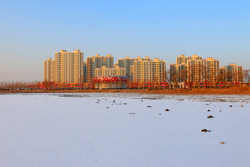 Fototapeta premium urban snow scene