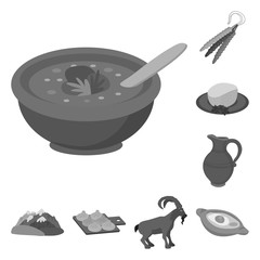 Vector design of attributes and tourism icon. Collection of attributes and national stock vector illustration.