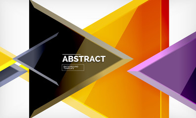 Triangular low poly background design, multicolored triangles