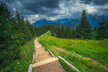 Landscape in European mountains, High Tatras, Malopolskie Poland