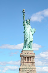 The Statue of liberty in New York ,USA .In blue sky