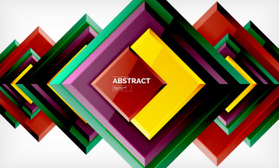 Geometric abstract background, modern square design