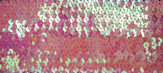 shiny pink sequin fabric as background