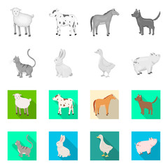 Vector illustration of breeding and kitchen  icon. Set of breeding and organic  stock symbol for web.