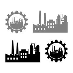 Industrial vector icons on white background