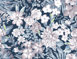 Obraz premium Floral seamless background pattern