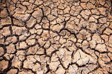 Cracked soil texture background, dried and drought, climate change