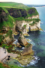 Cliffs near Portrush in Northern Ireland, United Kingdom, Europe