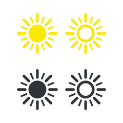 Sun icon vector isolated	