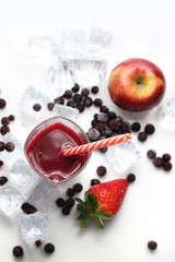 Cold drink. Fruit cocktail, refreshing healthy juice diet. 