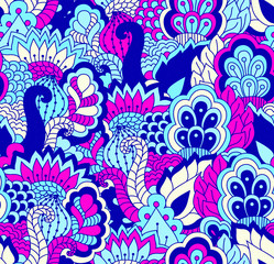 Geometric folk seamless background