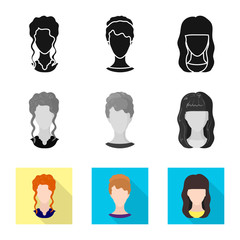 Vector illustration of professional and photo logo. Collection of professional and profile stock vector illustration.