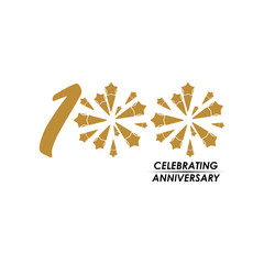 100 Year Celebrating Anniversary Vector Template Design Illustration