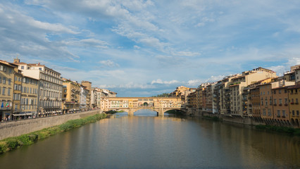 Fototapeta premium The famous bridge in Florence. Italian cityscape.
