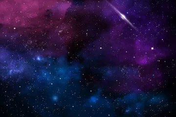 Abwaschbare Fototapete Universum Abstrakte Komposition zum Thema Kosmos aus nebulösen Texturen, Lichtern und Farbverläufen als Hintergrund