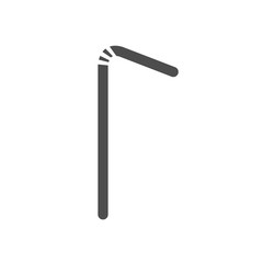 plastic straw silhouette black vector icon. plastic straw isolated on white background. plastic pollution problem