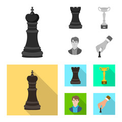 Vector design of checkmate and thin logo. Collection of checkmate and target vector icon for stock.