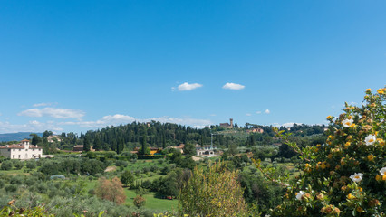 Fototapeta na wymiar Beautiful Italian summer sunny landscape.