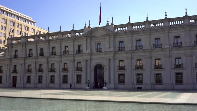 The Moneda palace in Santiago de Chile, Chile, South America.