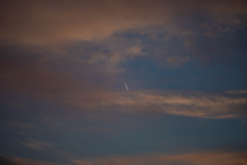 clouds in the sunset sky in mid-March