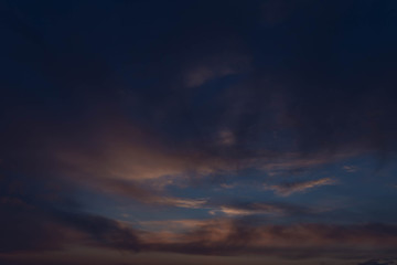clouds in the sunset sky in mid-March