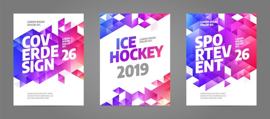 Layout poster template design for sport event, tournament, championship or ice hockey.