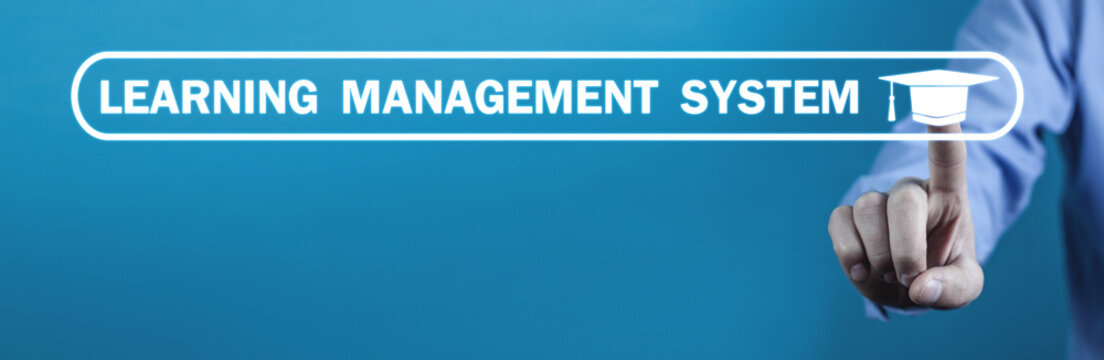 Learning Management System with Graduation Cap.