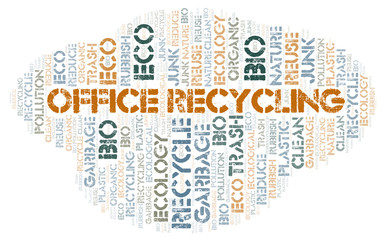 Office Recycling word cloud.